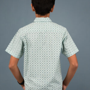 Cotton Printed Boys Shirt - Green