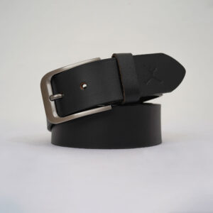 Gents Casual Leather Belt - Charcoal Black