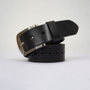 Gents Casual Leather Belt - Charcoal Black