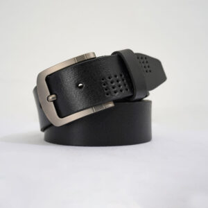 Gents Casual Leather Belt - Charcoal Black