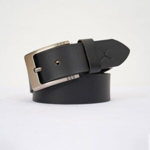 Gents Casual Leather Belt - Charcoal Black