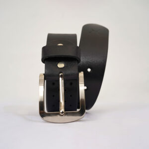 Gents Casual Leather Belt - Charcoal Black