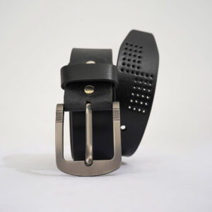 Gents Casual Leather Belt - Charcoal Black