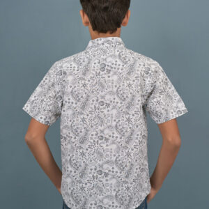 Cotton Bandanas Printed Boys Shirt - Grey