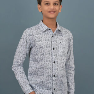 Cotton Printed Boys Shirt - Light Blue