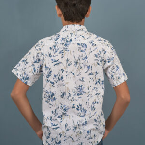 Cotton Printed Boys Shirt - Light Blue