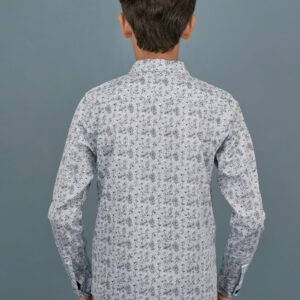 Cotton Printed Boys Shirt - Light Blue