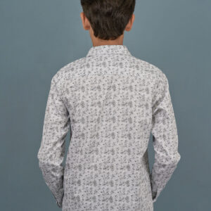 Cotton Printed Boys Shirt - Cream