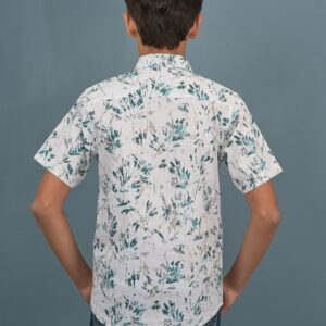 Cotton Printed Boys Shirt - Green