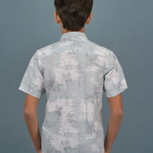 Cotton Printed Boys Shirt - Light Blue