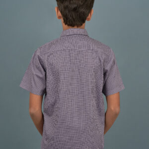 Cotton Printed Boys Shirt - Purple