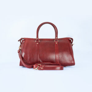 Hayden Unisex Leather Duffel - Maroon