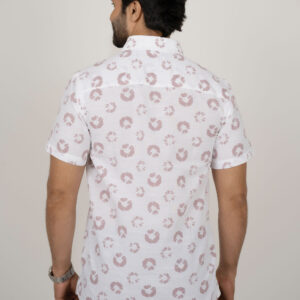 Regular Fit Cotton Printed Shirt -  Beige