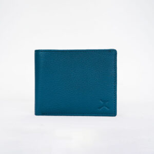 RFID Pebbled Leather Wallet - Munsell Blue