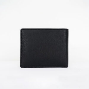 RFID Pebbled Leather Wallet - Black