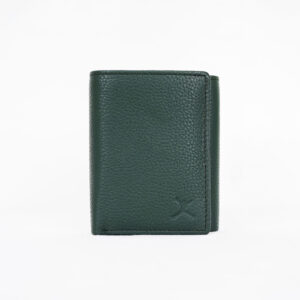 Tri Fold Leather Wallet - Green