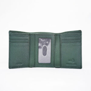 Tri Fold Leather Wallet - Green