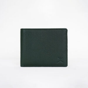 RFID Pebbled Leather Wallet - Green