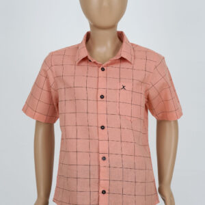 Cotton Check Boys Shirt - Light Pink