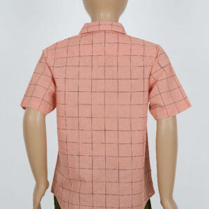 Cotton Check Boys Shirt - Light Pink