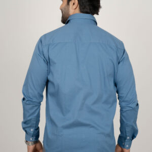 Slim Fit Cotton Plain Shirt - Royal Blue