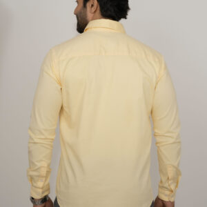 Slim Fit Cotton Plain Shirt - Yellow