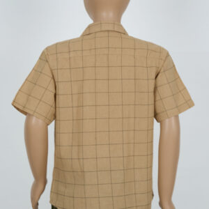 Cotton Check Boys Shirt - Cream