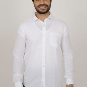 Slim Fit Linen Cotton Shirt - White