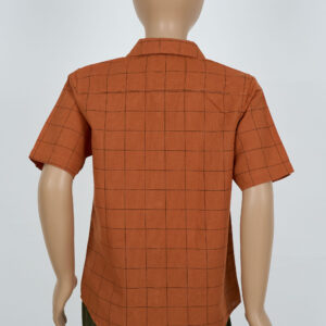 Cotton Check Boys Shirt - Brown