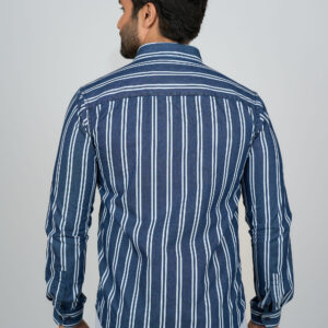 Slim Fit Cotton Stripe - Blue/White