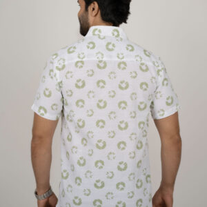 Regular Fit Cotton Printed Shirt -  Green