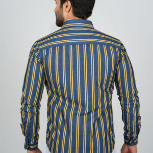 Slim Fit Cotton Stripe - Blue/Yellow