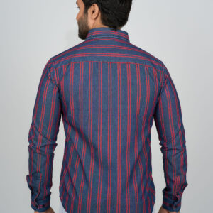 Slim Fit Cotton Stripe - Blue/Red