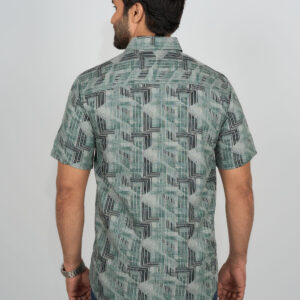 Slim Fit Cotton Printed Shirt - Green