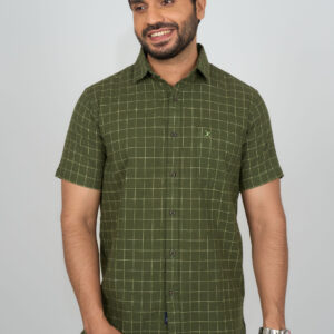 Regular Fit Cotton Checks - Green