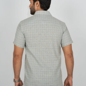 Regular Fit Cotton Checks - Light Grey