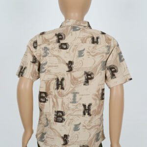 Cotton Printed Boys Shirt - Cream