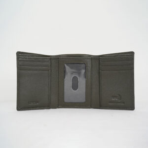 Nappa Leather Tri Fold Wallet - Green